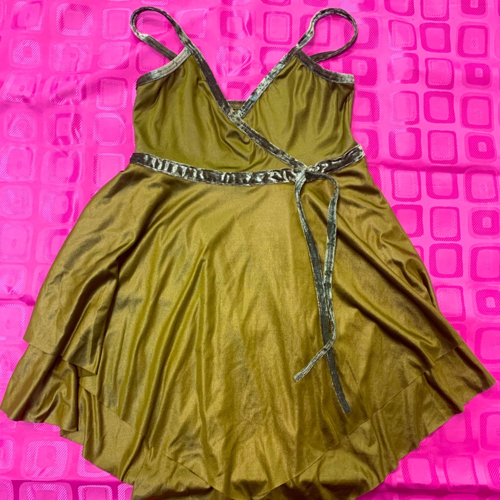 Weissman Olive green dance dress